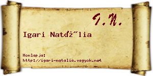 Igari Natália névjegykártya